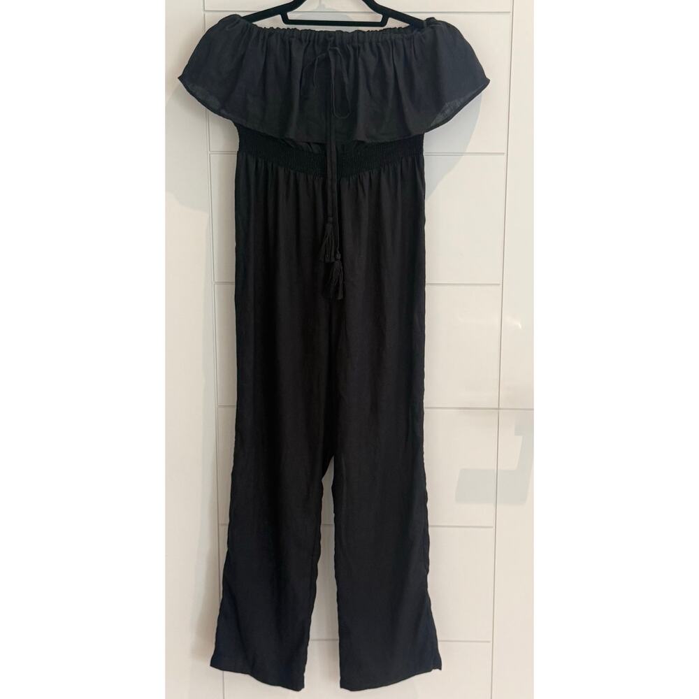 J Crew Women's Linen Jumpsuit Size XS Black